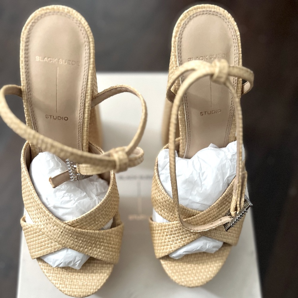 Raffia Platform Sandals - image 4